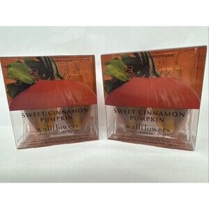 4 Bath & Body Works Sweet Cinnamon Pumpkin Wallflowers Home Fragrance Refill NEW